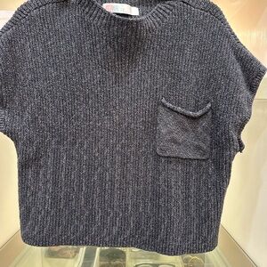 Free People Charcoal Knit Sweater Size large